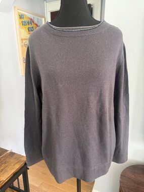 Fabiana Filippi Charcoal Crewneck Knit Sweater XS